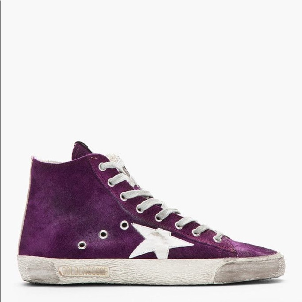 Golden Goose Francy High Top Purple Star Sneaker